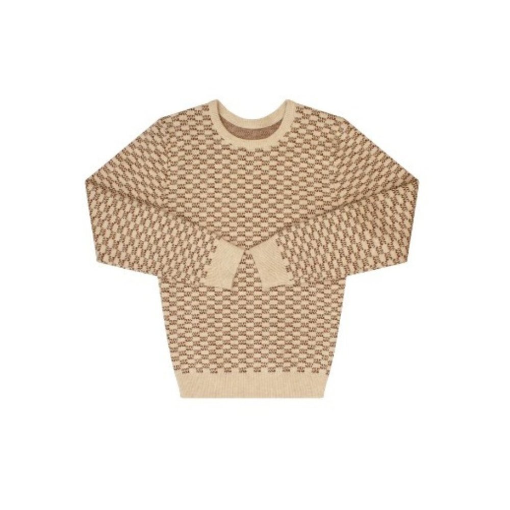 Kipp Kid's Checked Sweater Natural- 12